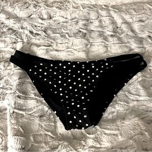 Black Polka Dot Bikini Bottoms Small S NEW NWT